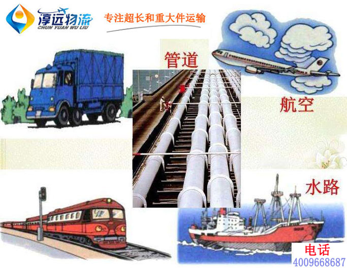 大件貨物運輸方式：公路運輸、鐵路運輸、水路運輸、空運